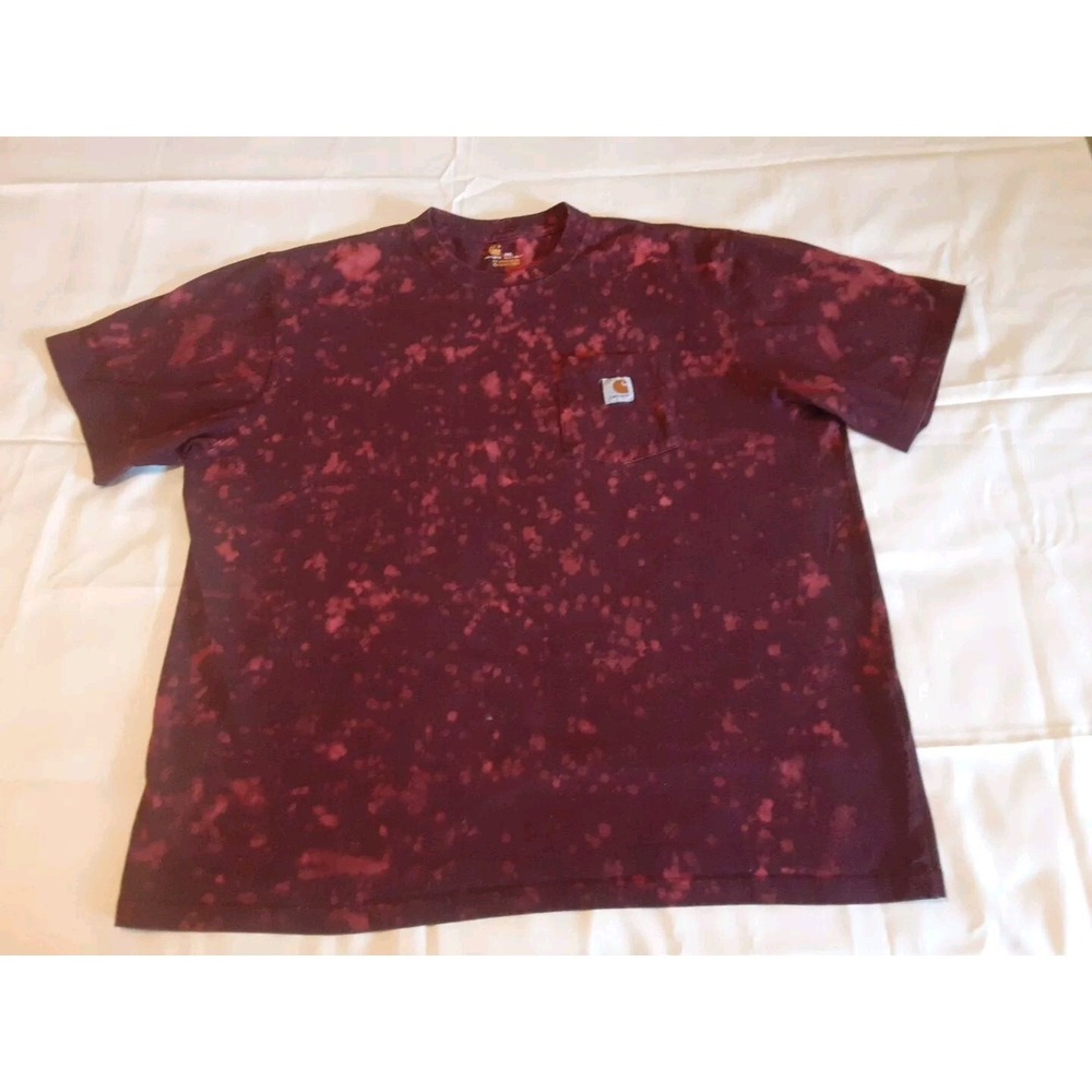 Carhartt Men's Pocket Dark Red Tie Dye Original Fit Sz 2XL